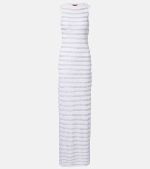 Sequined striped maxi dress