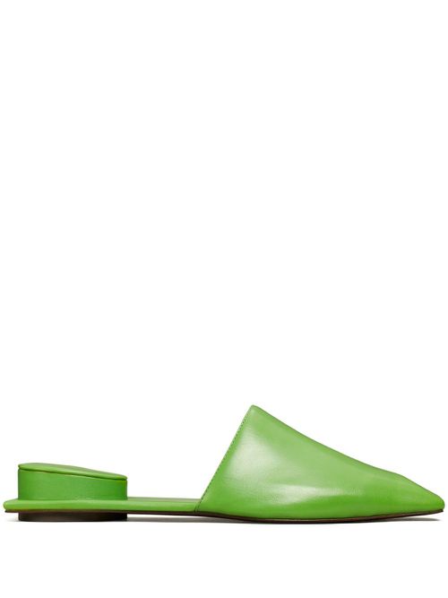 Pierced leather mules - Green