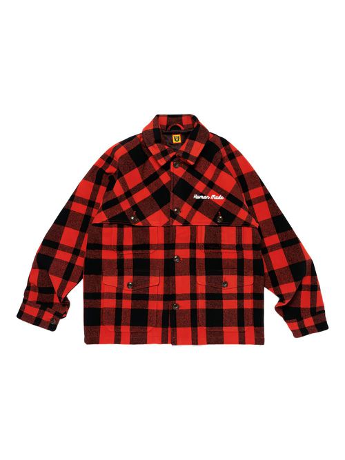 Human Made checked shirt jacket - Red