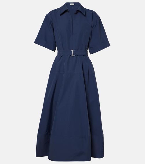 Deanna belted faille midi dress