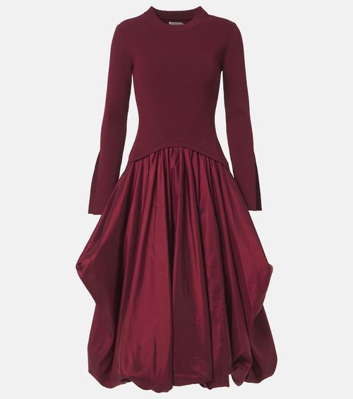Kenlie satin and jersey midi dress