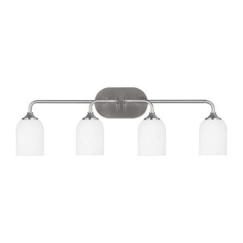 Brushed Steel Bathroom Vanity Light from the Emile Collection