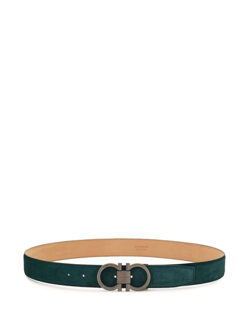 Gancini suede belt - Green
