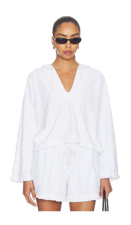 Bobi Pullover Hoodie in White. XS. Also in S, M