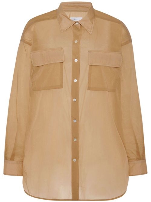 Pointed-collar button-up shirt - Neutrals