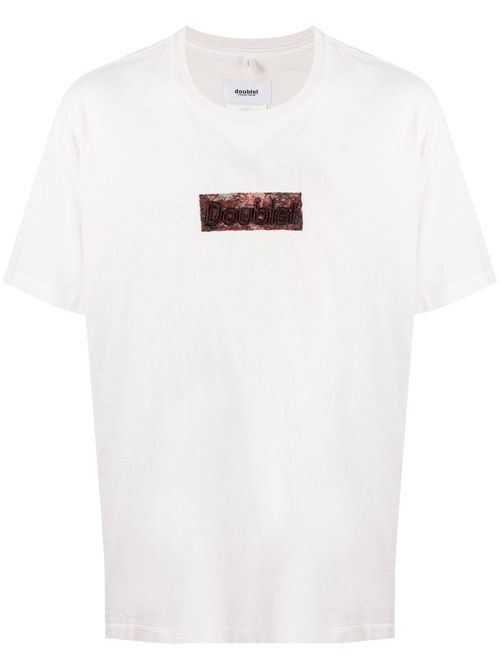 Logo-patch cotton T-shirt - Neutrals
