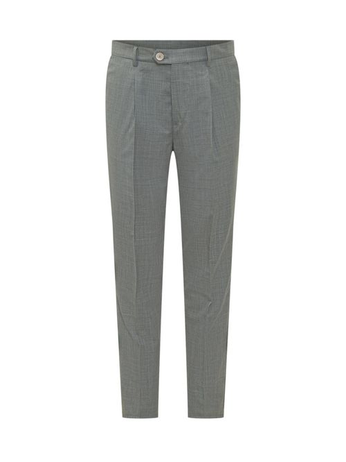 Grey Tailored Flat Front Pants