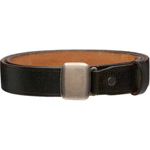 Black Slider-Buckle Leather Belt