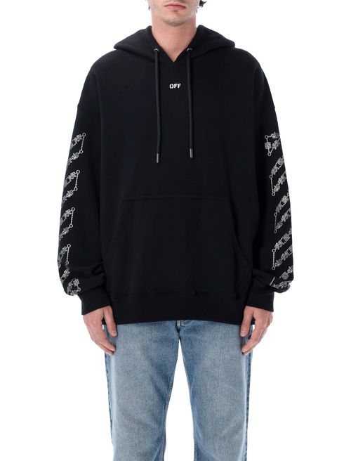 Chain Araldic Arrow Skate Hoodie Black Cotton Sweatshirt - Men