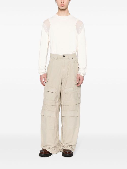 Wide-leg cargo trousers - Brown