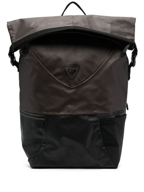 Logo-patch foldover backpack - Green