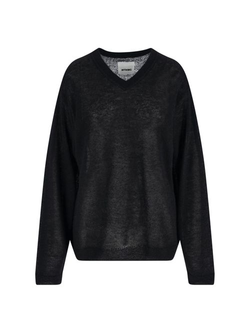 Alpaca Blend Sweater, Black