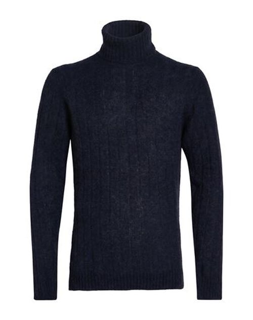 Man Turtleneck Midnight blue Size M Alpaca wool, Polyamide, Wool