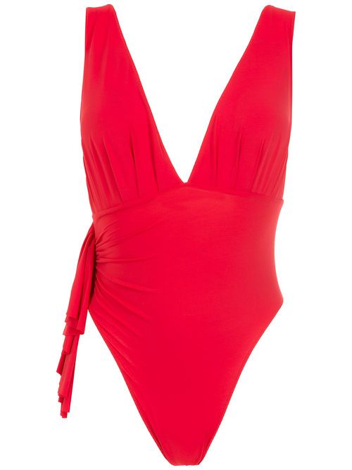 Unika high-leg swimsuit - Red