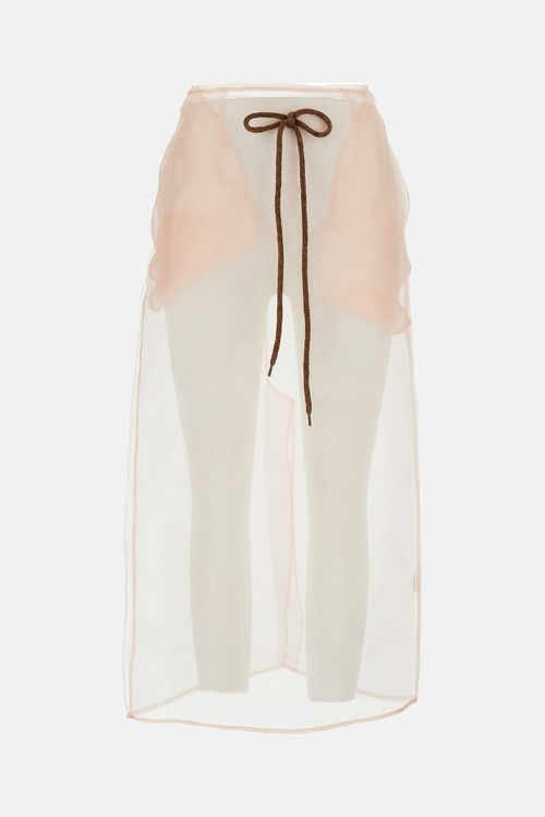 Sheer Column Midi Skirt