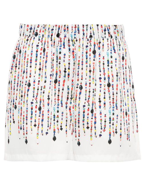 Bead-print shorts - White