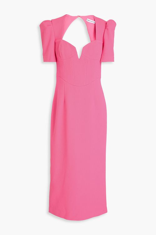 Marie cutout textured-crepe midi dress