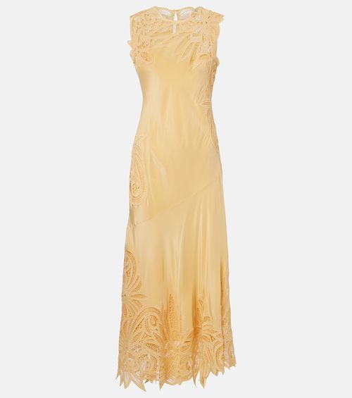 Idra lace-trimmed silk maxi dress