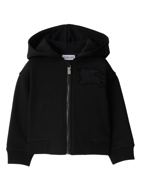 Equestrian Knight-appliqué cotton hoodie - Black