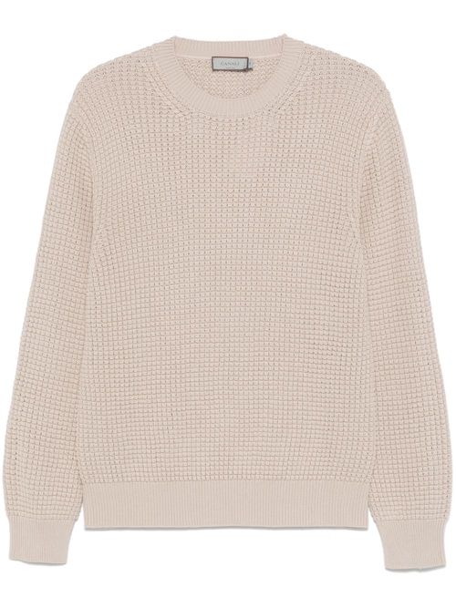 Waffle-knit sweater - Neutrals