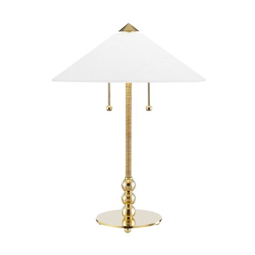 Aged Brass Two Light Table Lamp from the Flare Collection