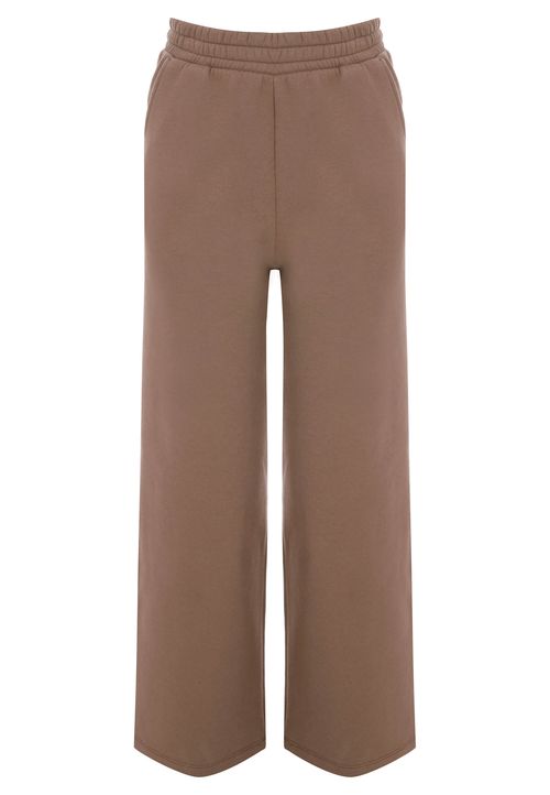 Older Girls Brown Cotton Rich Wide Leg Joggers