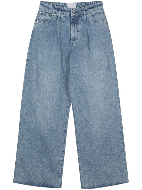 Logo-patch wide-leg jeans - Blue