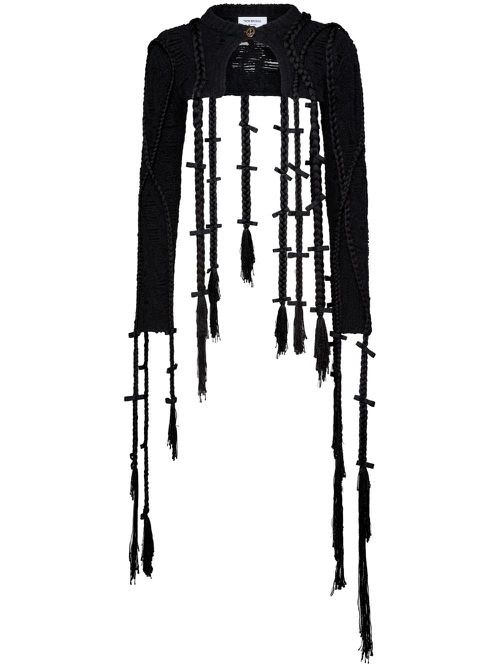 Braid-detail jumper - Black