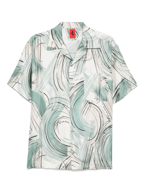 Ferrari brushed-print silk shirt - Neutrals