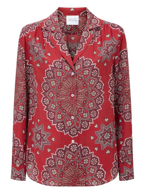 Dalton paisley-print button-up shirt - Red