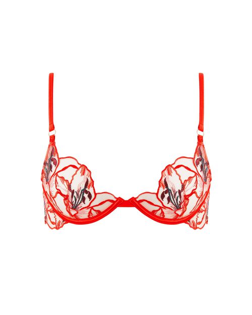 Bluebella Asha Sheer Floral Bra Red