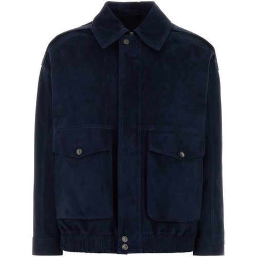 Santoro Navy Blue Suede Jacket