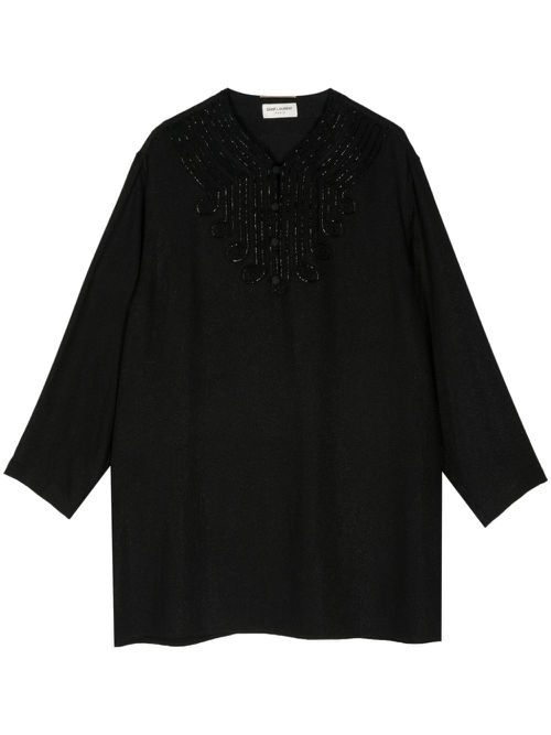 Long-seeved beaded dress - Black