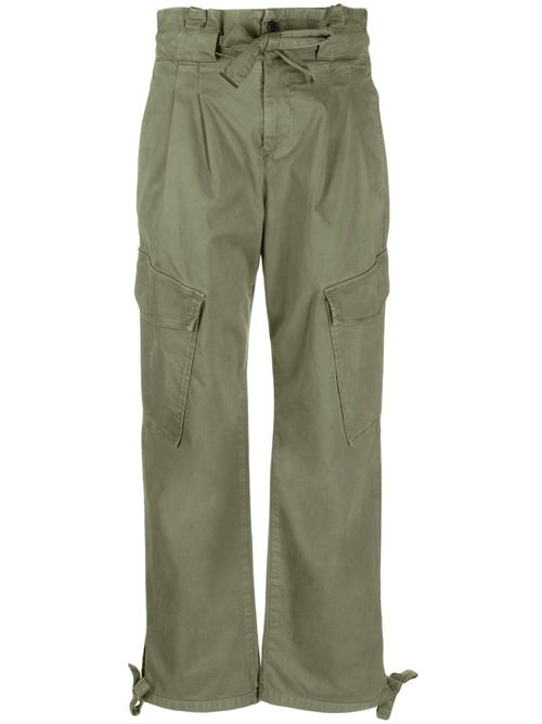 Straight-leg stretch-cotton cargo trousers - Green