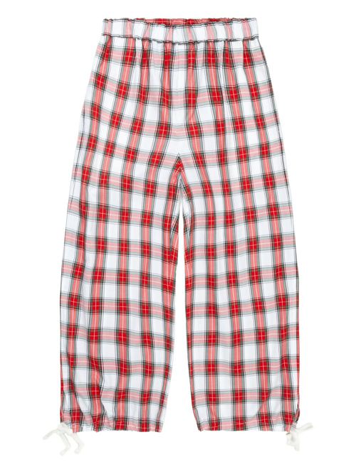 Checked drawstring trousers - Red