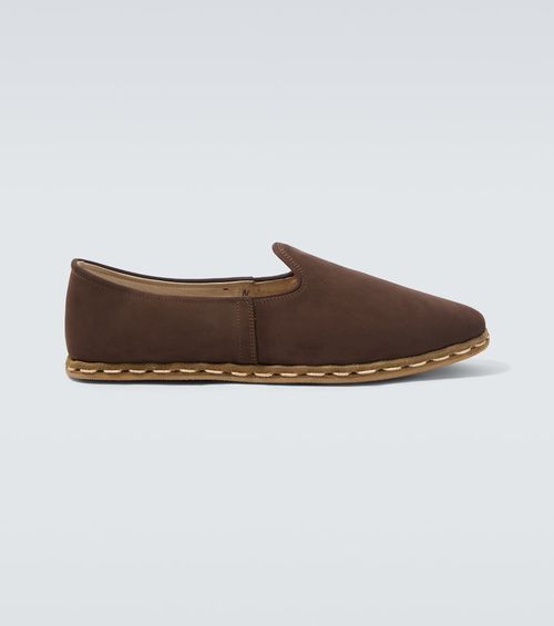 Leather slip-on shoes