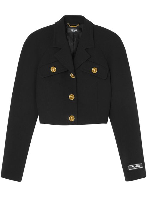 Medusa Head-buttons cropped jacket - Black
