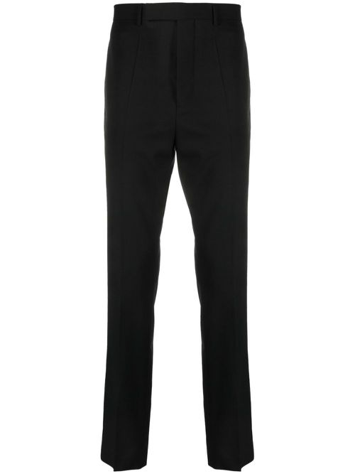 Off-centre tapered-leg trousers - Black