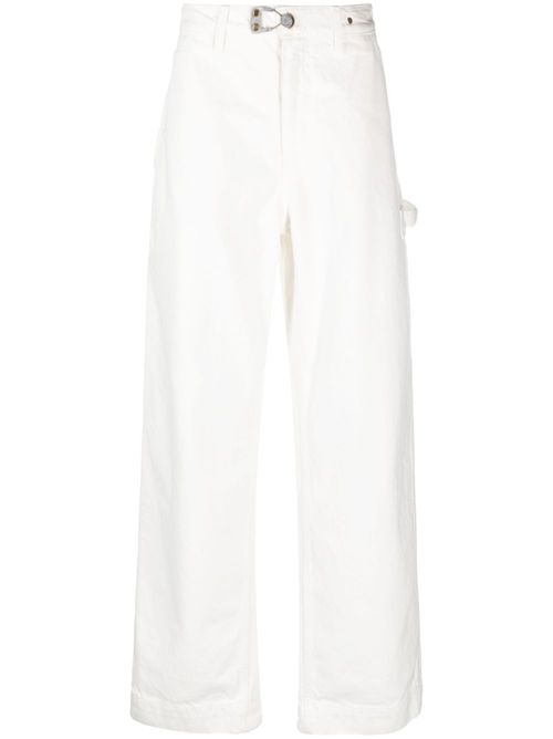 Wide-leg clasp jeans - White