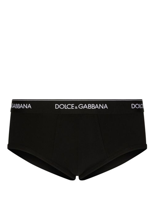 Logo-waistband cotton boxers - Black