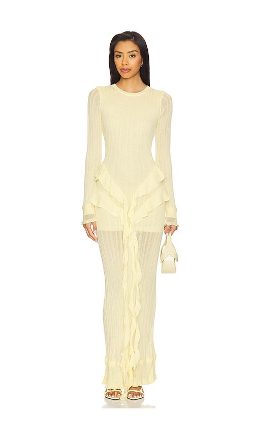YLLW THE LABEL Presley Knit Dress in Yellow.  XS. Also in