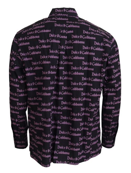 Logo-Print Cotton Shirt — Black