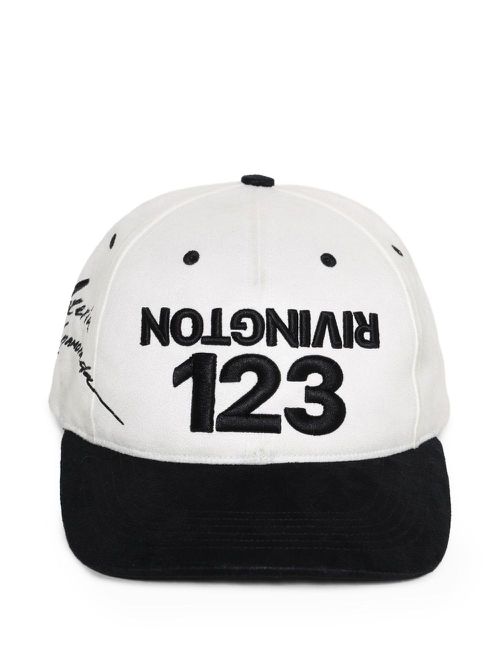 Logo-embroidered cap - White