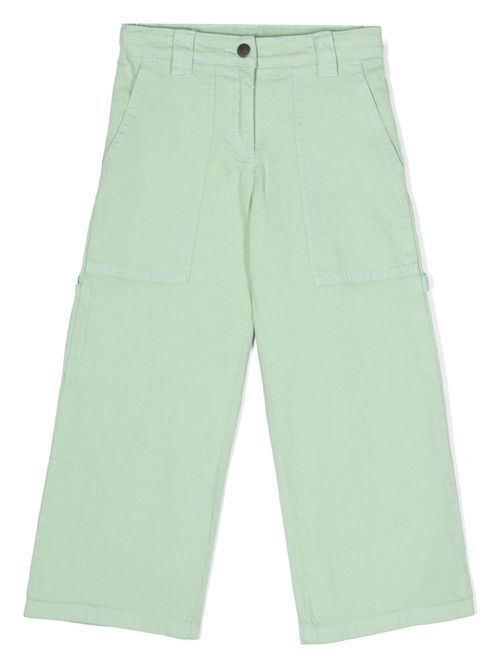 Straight-leg cotton trousers - Green