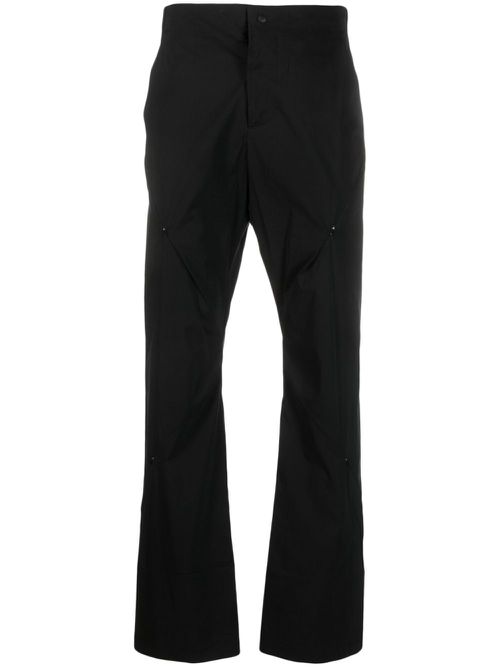 Zip-details flared trousers - Black