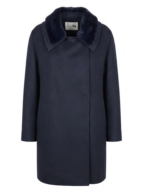 Cashmere Coat With Mink Details