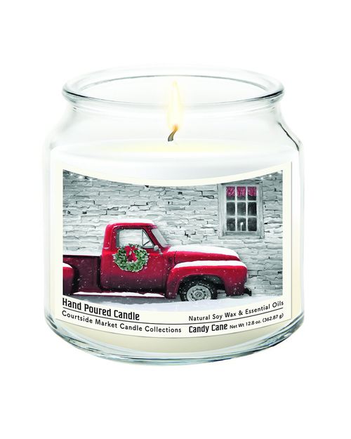 Red Pick-Up Truck With Wreath Hand-Poured Soy Wax Candle