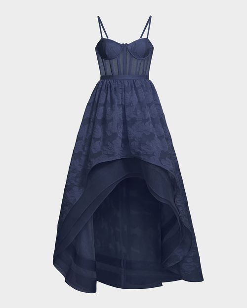 High-Low Fil Coupe Corset Gown