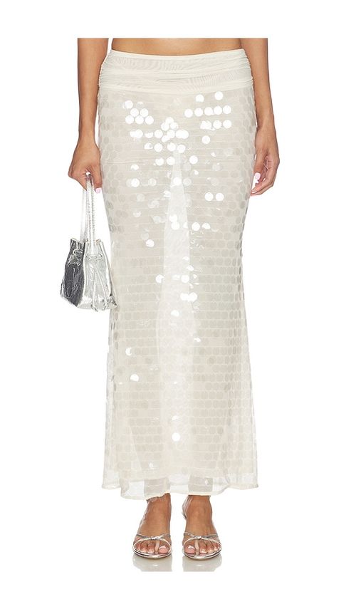 Superdown Quintessa Maxi Skirt in Cream. XXS. Also in