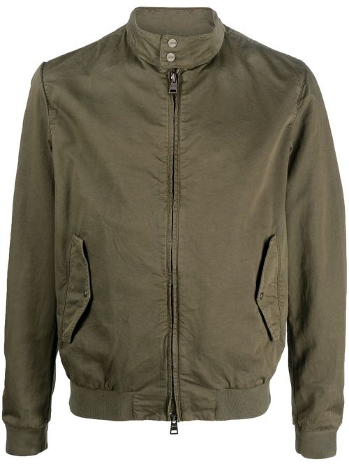 Cazadora cotton-linen bomber jacket - Green